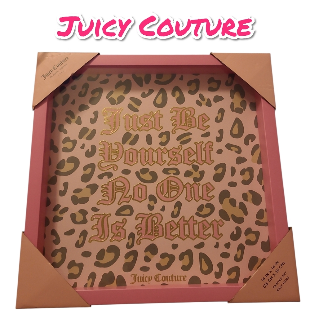 Juicy Couture Pink and Gold Leopard Art - 14x14